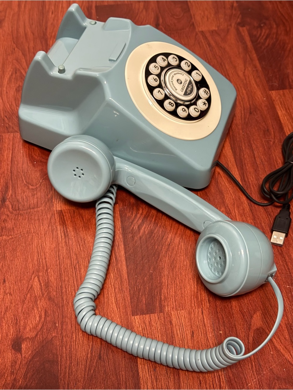 Retro Rotary USB Desk Phone - Blue - Picture 4 of 7
